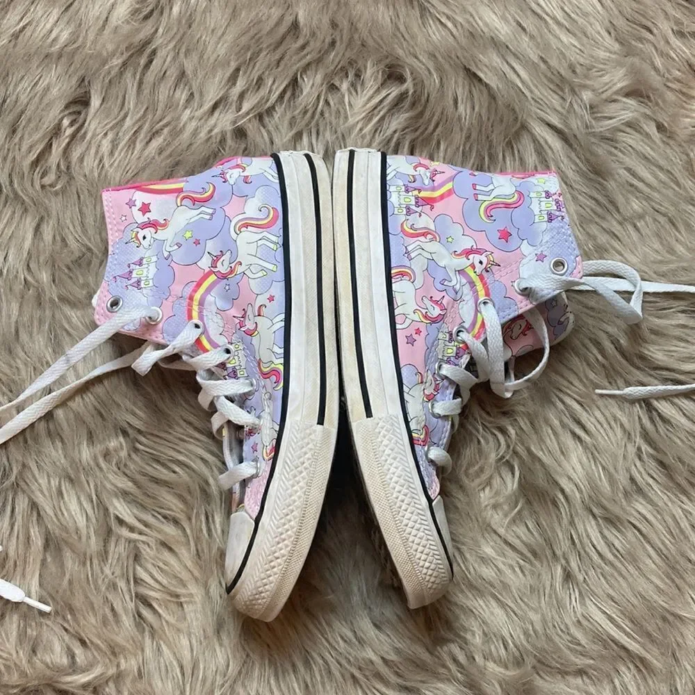 Converse Kids Unicorn High Top Sneakers -pink purple